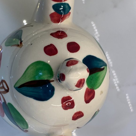 Purinton Slipware Apple Teapot with Lid 6" 1940-1950 - Picture 8 of 16